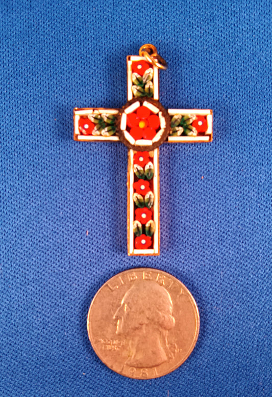 Micro-mosaic Cross Pendant