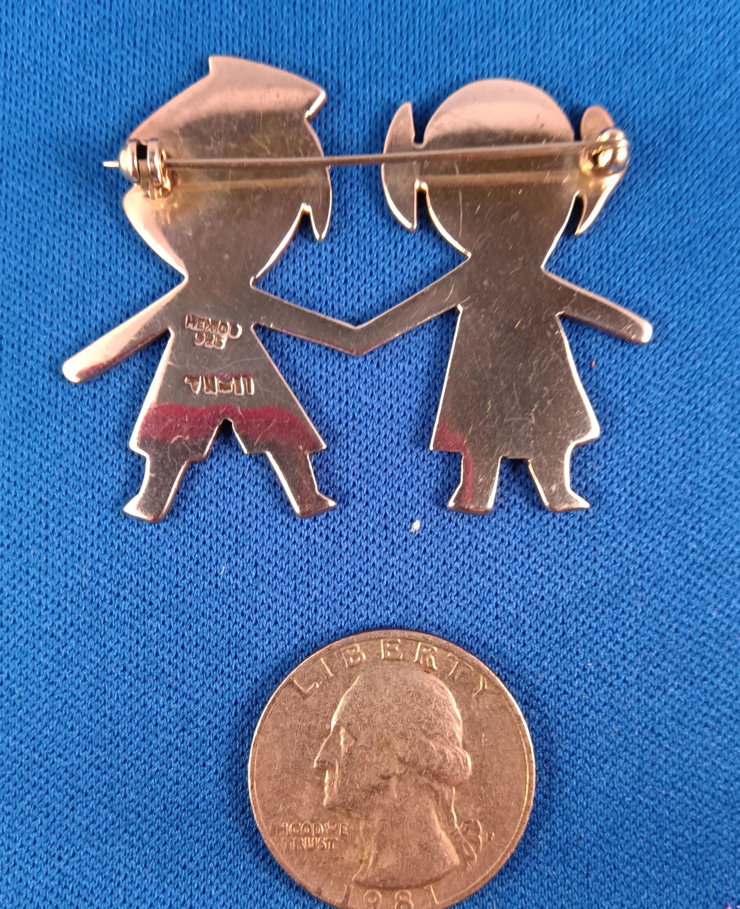 Vintage Children Holding Hands Brooch – Mexico 925