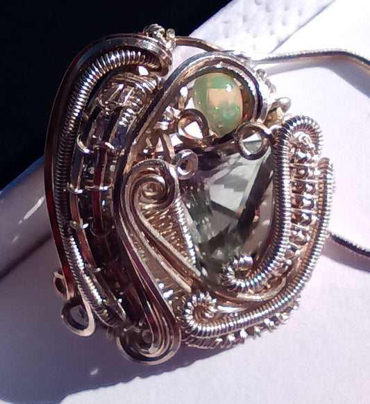 Artisan Wire Wrap Pendant #4 with Sterling Necklace