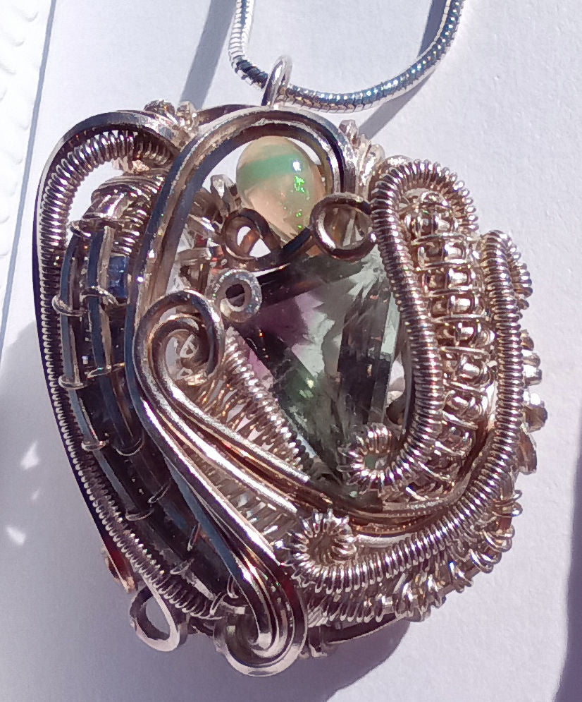 Artisan Wire Wrap Pendant #4 with Sterling Necklace
