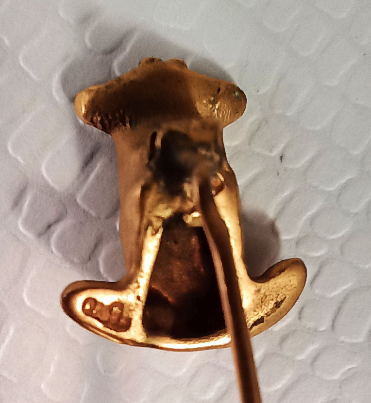 Vintage Mayan Frog Brushed Gold-tone Pin