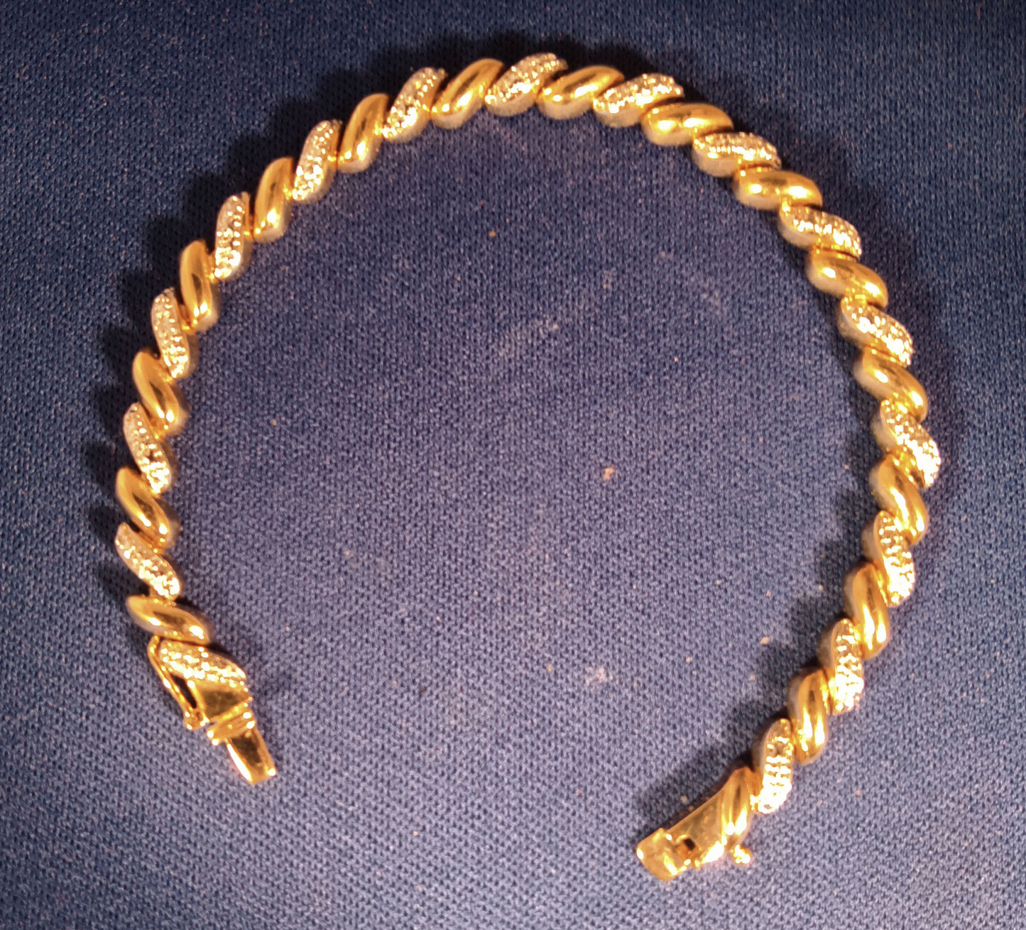 Gold Plated 925 Sterling Silver 7.5" Macaroni Link Bracelet