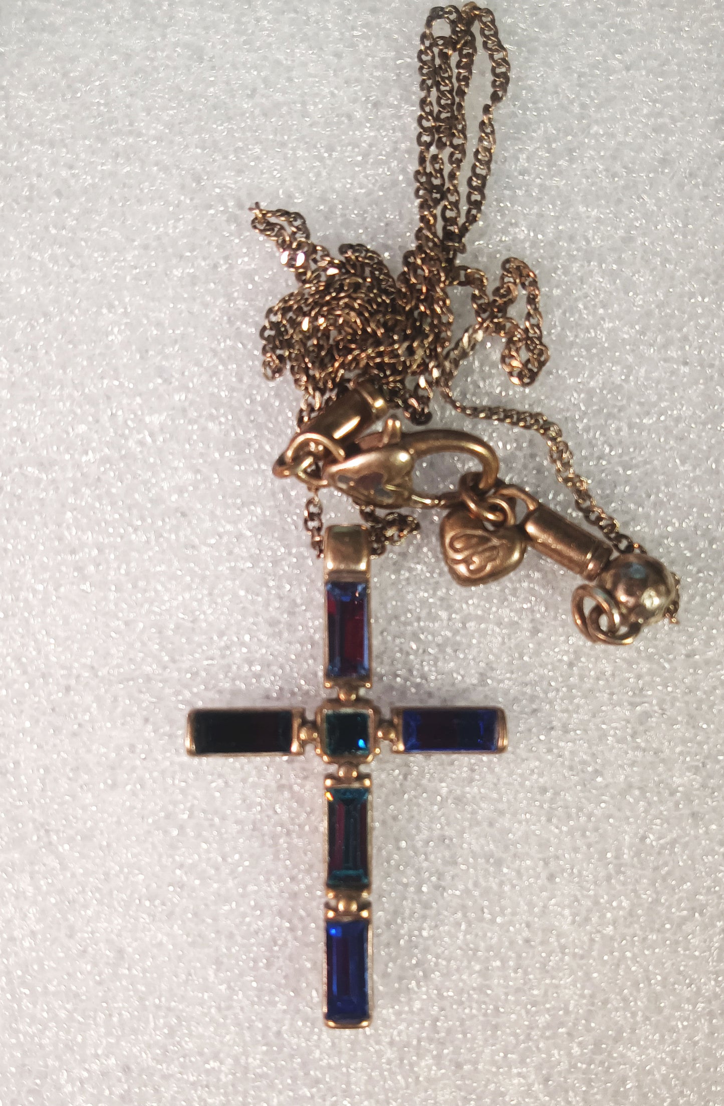 Brighton Moderna Blue Crystal Cross Necklace