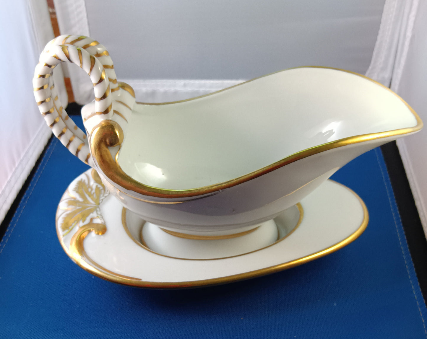 Vintage Victorian Style Porcelain Sauce Dish and Saucer -  Andrea – 1950s – Japan