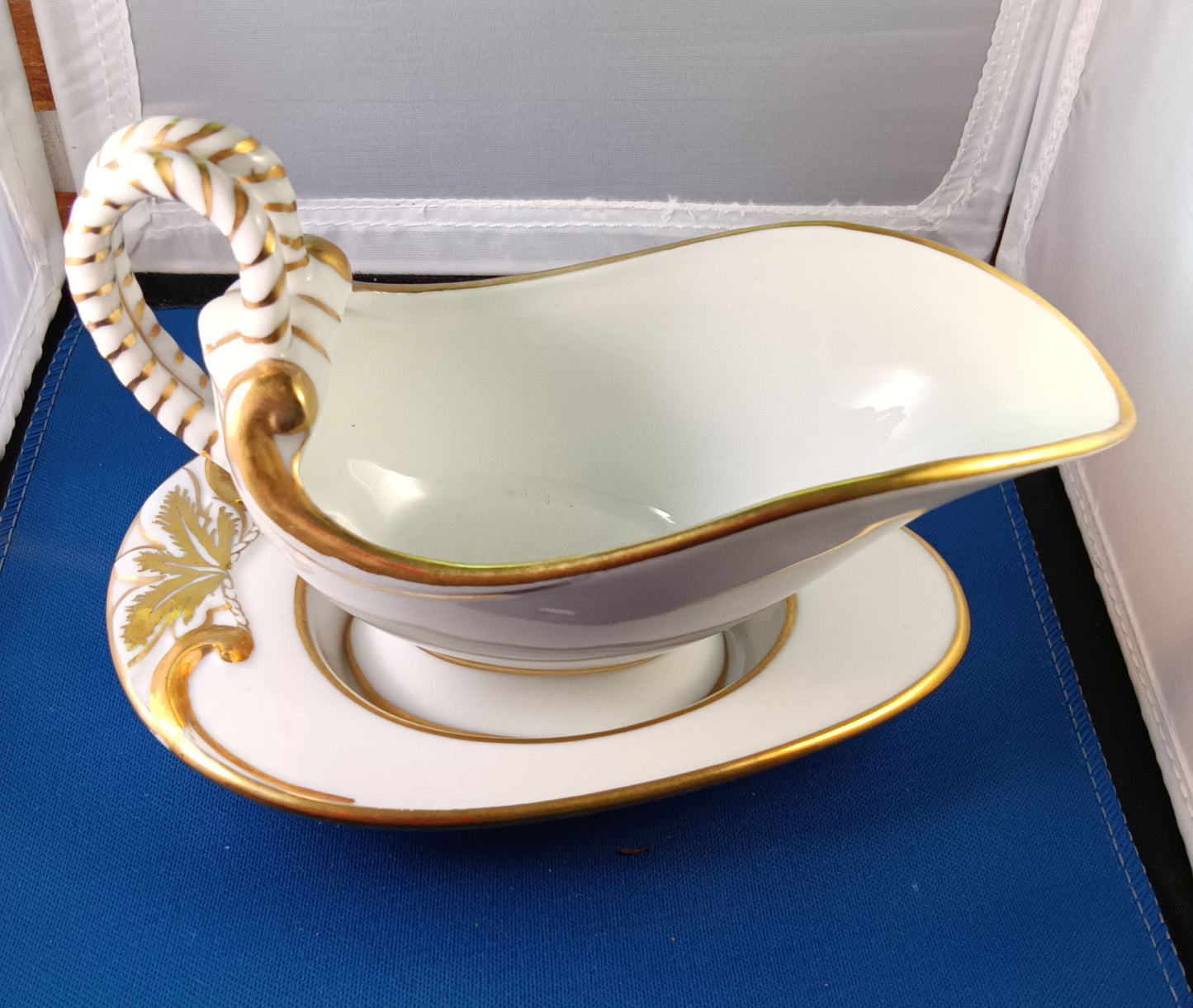 Vintage Victorian Style Porcelain Sauce Dish and Saucer -  Andrea – 1950s – Japan