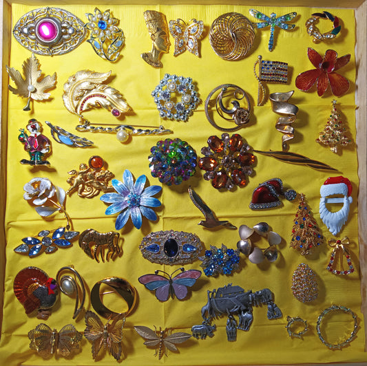 45 Mixed Brooches