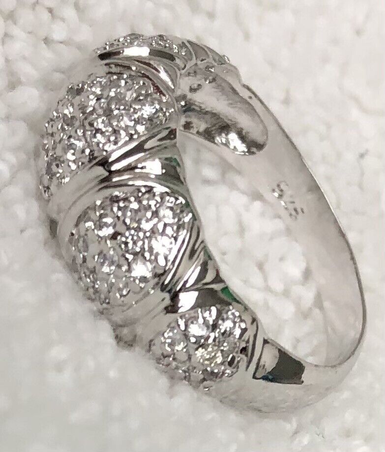 Dome Shaped Band With Cubic Zirconia Size 7