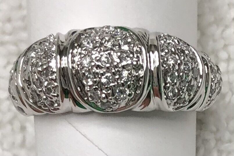 Dome Shaped Band With Cubic Zirconia Size 7