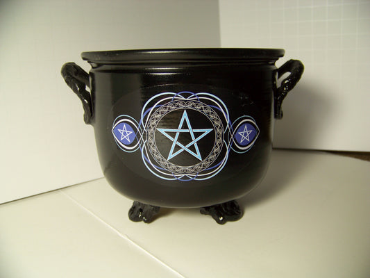 Iron Cauldron/Offering Bowl - Pentacle