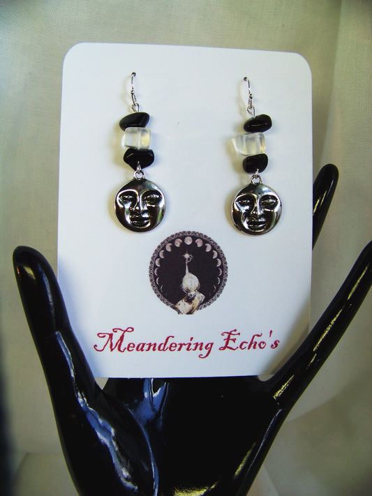 Man in the Moon Obsidian/Opalite Earrings