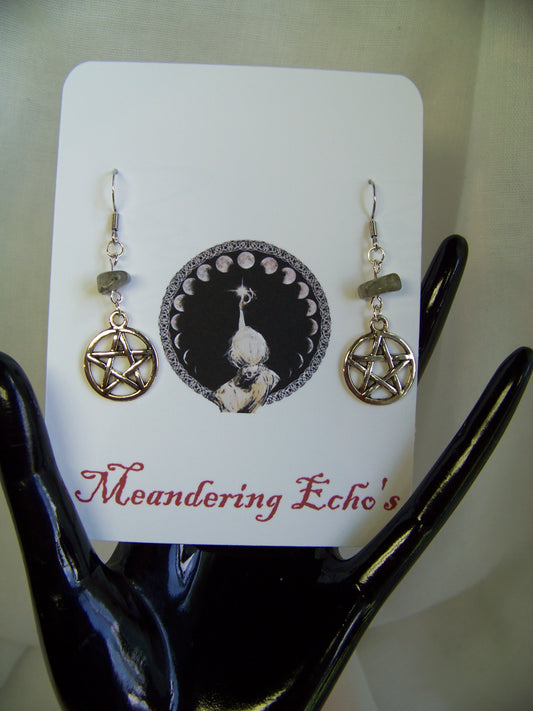 Pentacle Labradorite Earrings