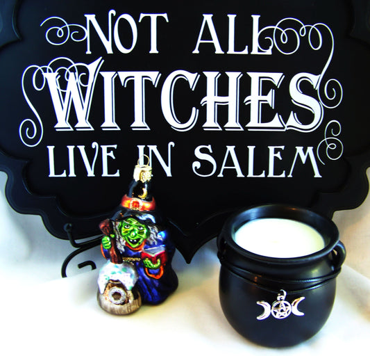 Witching Hour Ceramic Cauldron Candle