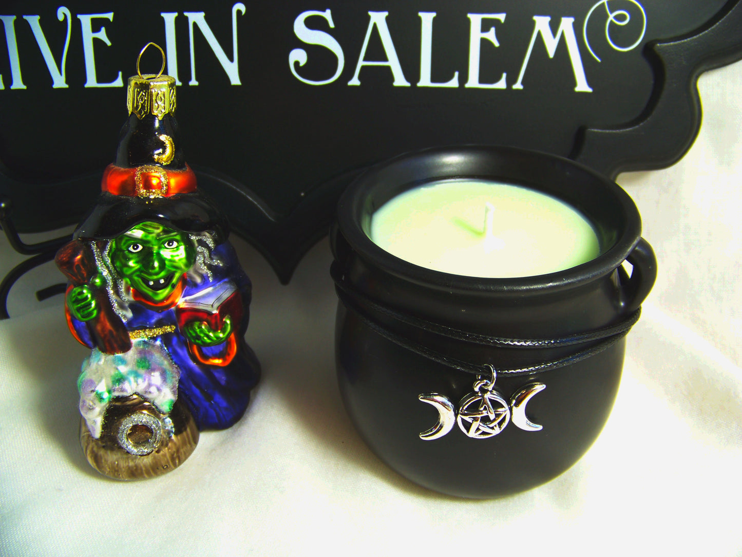 Witching Hour Ceramic Cauldron Candle