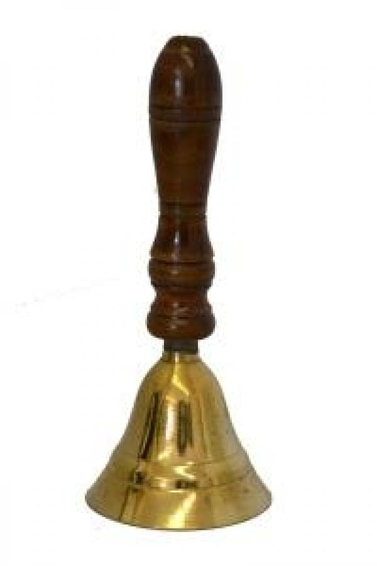 Altar Bell 5.5" Tall wood and Brass