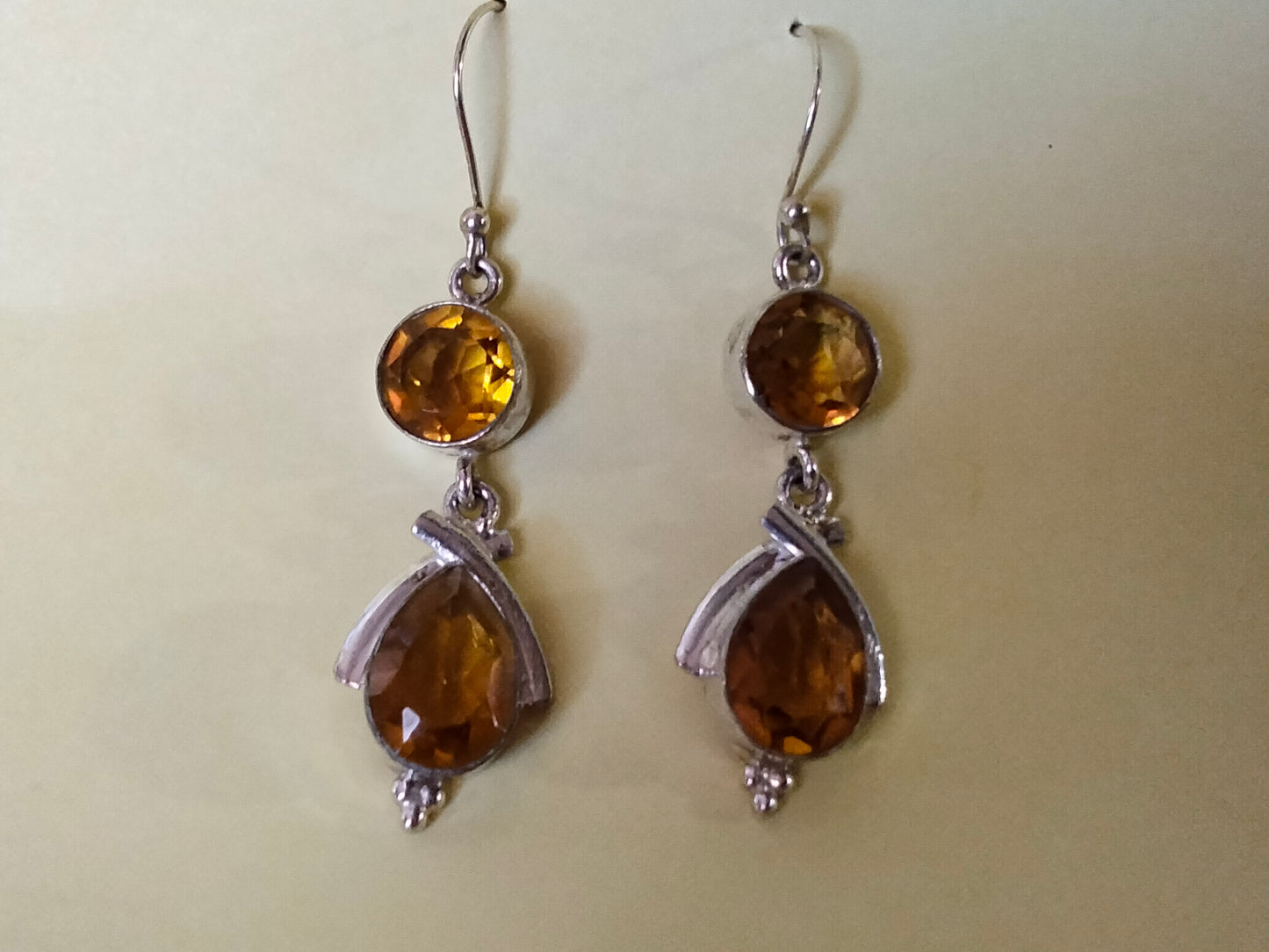 Citrine Dangle Earrings 925