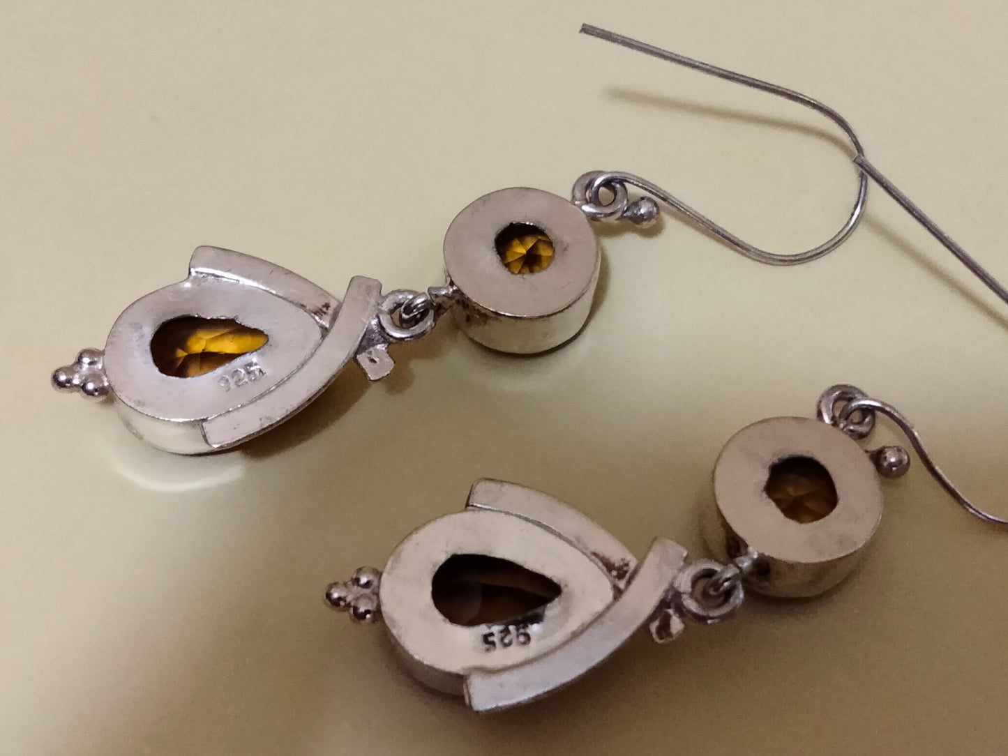 Citrine Dangle Earrings 925