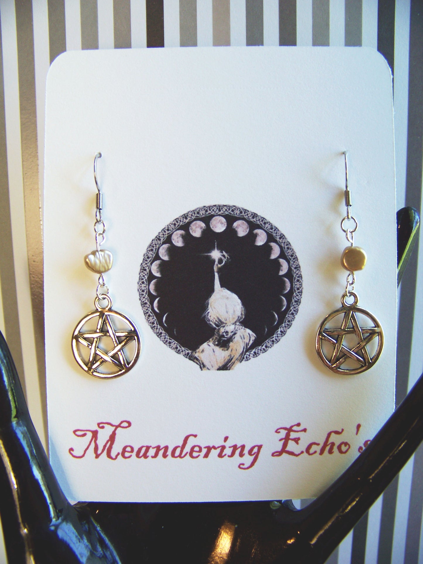 Pentacle Gold South Sea Pearl Earrings