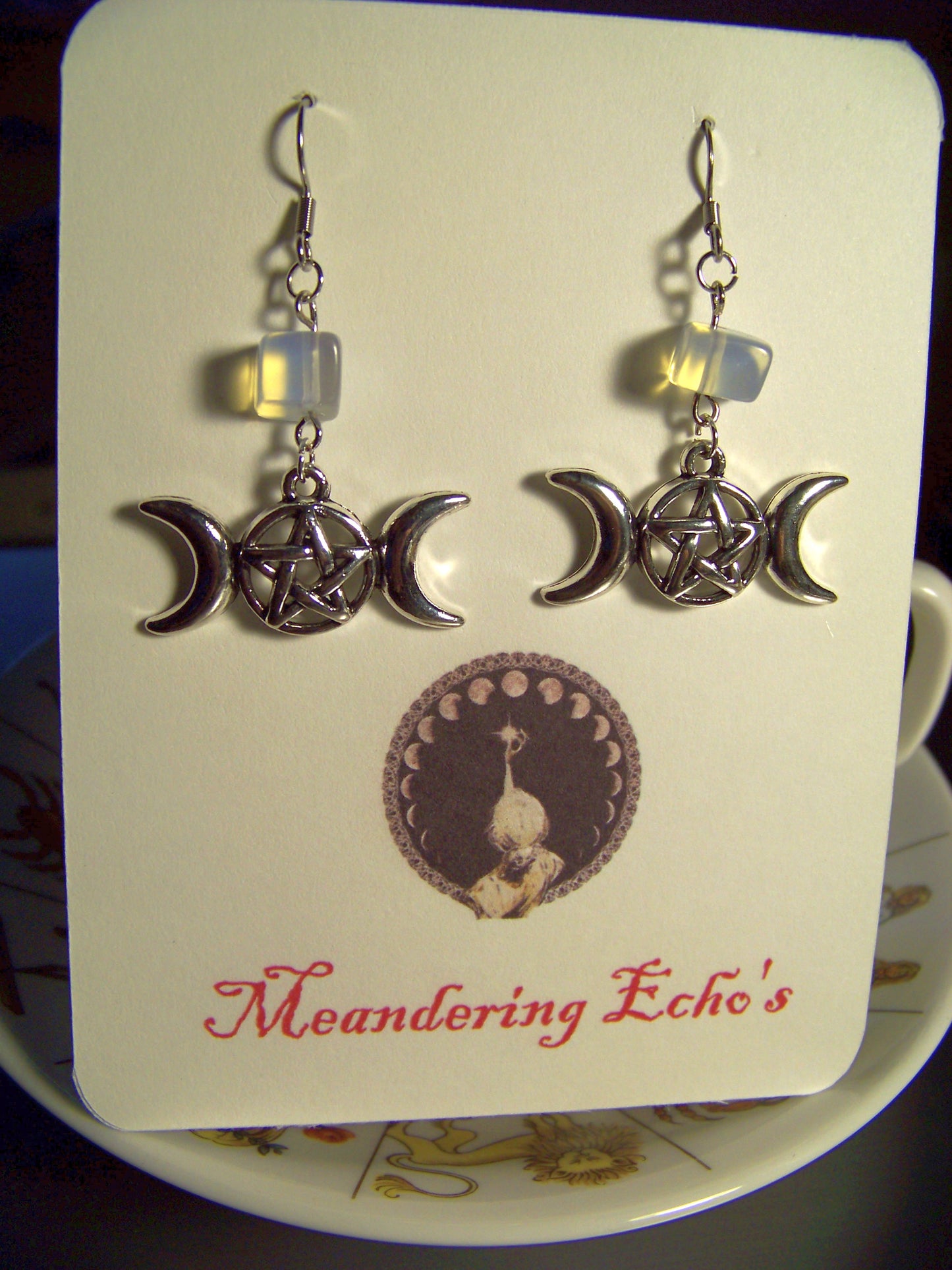 Triple Moon Opalite Earrings