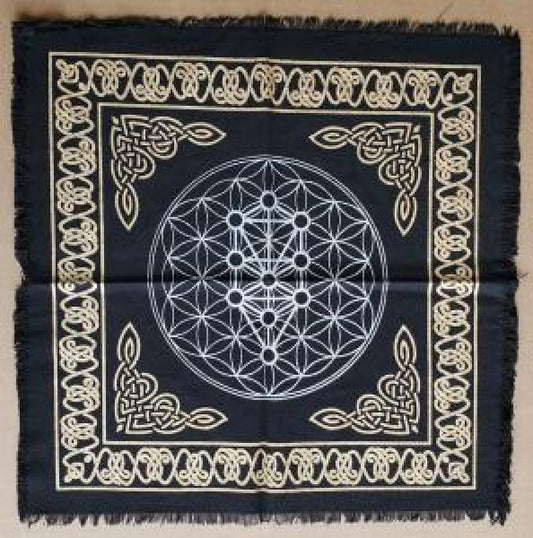 Geometric Tree of Life Altar Cloth 18 x 18 inches